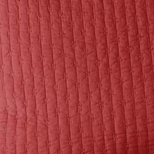 Miniatura 8 de Levtex Home - Juego de edredón de punto de cruz, 100 % algodón, reversible, tela de algodón, King/Cal King (106 x 92 pulgadas) + 2 fundas de Rojo
