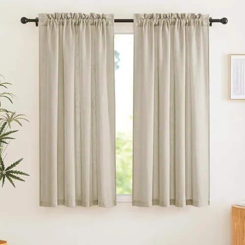 Miniatura 46 de RYB HOME Cortinas extralargas de 108 pulgadas de largo, transpirables con bolsillo para barra, cortinas traslúcidas blancas para sala de estar