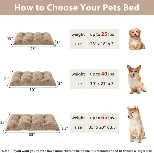 Miniatura 5 de BFPETHOME Camas para Perros Grandes, Cama de Felpa para Jaula de Perro Mullida y Acogedora Almohadilla para Perrera para Dormir y Aliviar