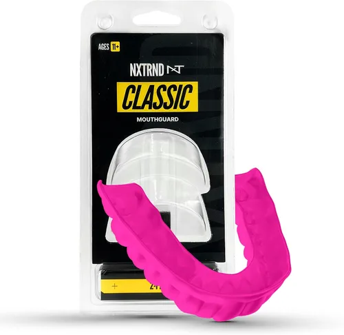 Miniatura 11 de Paquete de 2 protectores bucales clásicos Nxtrnd, boquilla deportiva de ajuste personalizado para fútbol americano, boxeo, MMA, baloncesto, hockey