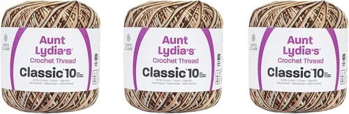 Miniatura 22 de Aunt Lydia Classic Crochet - 3 unidades de 350y/1,049.9 ft - Natural