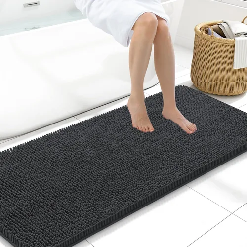 Miniatura 36 de Arotive Alfombras de baño de felpilla extrasuaves y absorbentes, de 24 x 16 pulgadas, lavables a máquina, parte trasera de goma antideslizante