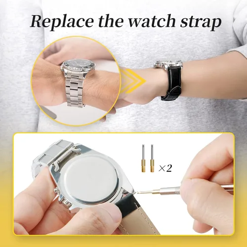 Miniatura 6 de Kit de herramientas de repuesto de batería de reloj, kit de reparación de Eventronic Watch con kit de herramientas de correa de reloj, herramienta