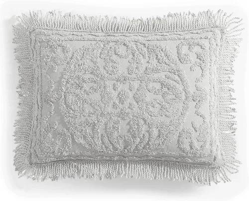 Miniatura 14 de Beatrice Home Fashions Colcha de Chenilla con Medallón, Full, Blanco