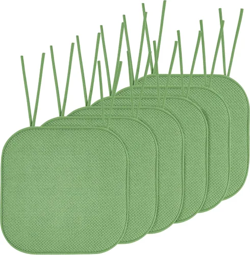 Miniatura 32 de Elegant Comfort Fundas de cojín para silla con lazos y parte trasera de goma antideslizante, espuma viscoelástica gruesa, almohadilla de cojín