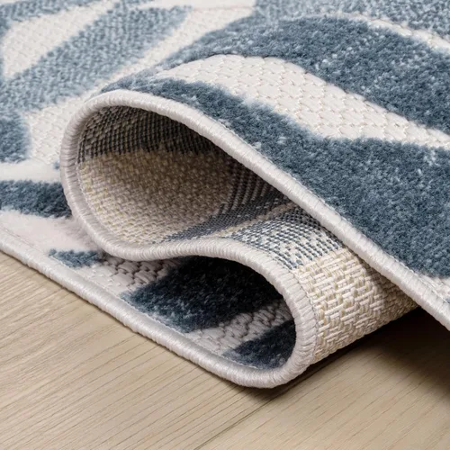 Miniatura 3 de JONATHAN Y Tropics Palm Leaves Indoor Outdoor Runner Rug 2X8 Cream/Dark Blue, Boho for Backyard, Patio, Porch, Easy-Cleaning, High Traffic