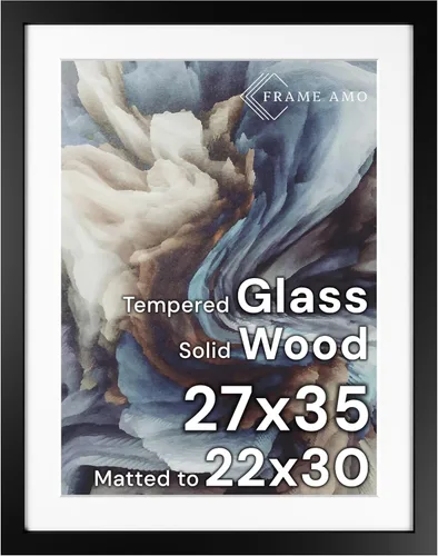 Miniatura 148 de Frame Amo Marco de póster de madera maciza de 13 x 19 pulgadas, color natural, tapete blanco para imagen de 11 x 17 pulgadas, parte frontal