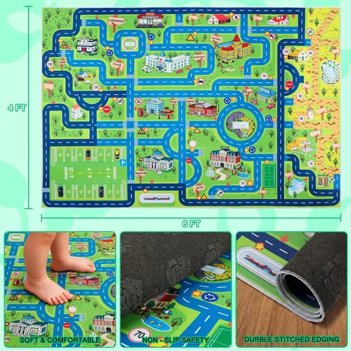 Miniatura 2 de Esup Alfombras antideslizantes de 4 x 6 pies para niños, perfectas para salas de juegos, dormitorios y guarderías, alfombra de seguridad extra