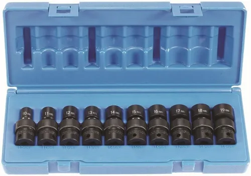 Miniatura 4 de Grey Pneumatic (1210UMSD) Juego de 10 llaves tubo hexagonales universales semi-profundas de 3/8 de pulgada, sistema métrico
