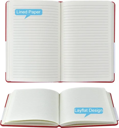 Miniatura 3 de Paquete de 6 cuadernos de bolsillo, cuadernos pequeños, mini bloc de notas con rayas universitarias, de tapa dura de cuero, para oficina, hogar