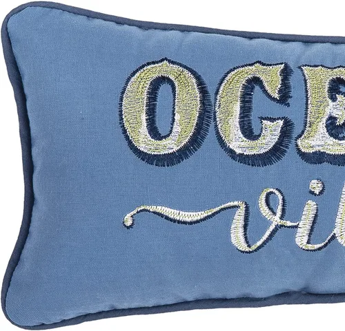Miniatura 2 de C&F Home Ocean Vibes - Almohada bordada de 6 x 12 pulgadas, color azul