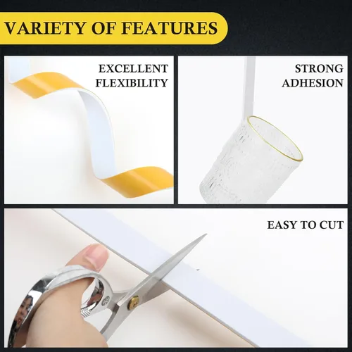 Miniatura 3 de fowong Burlete de espuma blanca para sellar la intemperie: 2 rollos, 1 pulgada de ancho x 1/8 pulgadas de grosor, sello de ventana, aislamiento