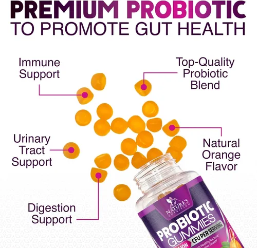 Miniatura 7 de Gomitas de probióticos para la salud digestiva, 6 cepas únicas para apoyo inmunológico diario y salud intestinal, apoya el estreñimiento, los gases