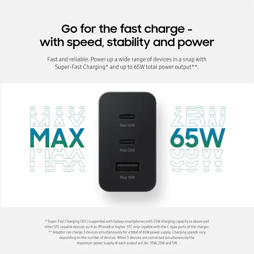 Miniatura 4 de Samsung Adaptador trío negro de 65 W