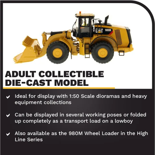 Miniatura 3 de Diecast Masters Cargador de ruedas Caterpillar 980K 1:50 - Configuración de roca - Core Classics Series 85296C