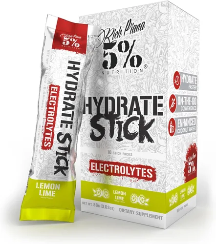 5% Nutrition Paquetes de hidratación Hydrate Stick | Paquetes de mezcla de polvo de electrolitos deportivos con agua de coco | Paquete de 2 |