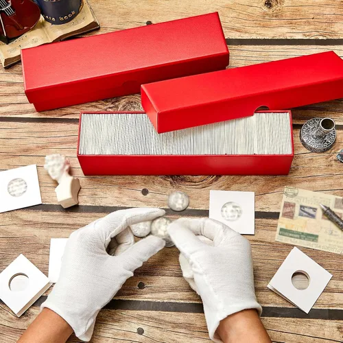 Miniatura 7 de Teling 8 Piezas Caja de Almacenamiento de Monedas Portadores Abatibles de 2x2 pulgadas Caja Suministros para Coleccionistas de Monedas Portadores