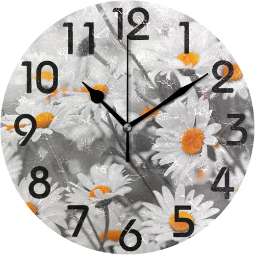 Miniatura 10 de Pretty Sping Flowers Birdhouse Family Birds Reloj de pared redondo, 10 pulgadas, analógico, silencioso, sin tictac, para el hogar, cocina, sala