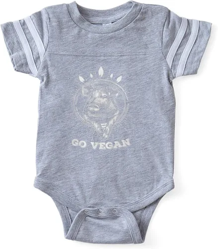 CafePress Go Vegan Vegetarian Veganis Cute Infant Baby Football Bodysuit