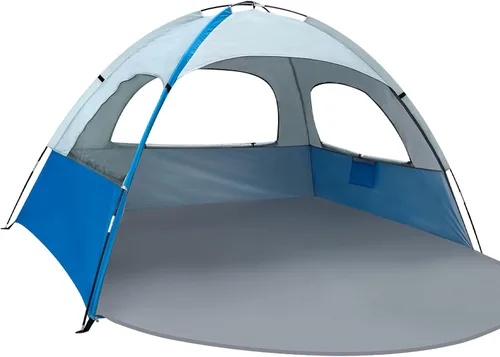 Miniatura 17 de NXONE Tienda de campaña de playa con protección UV UPF 50+, ligero y fácil de instalar, toldo de playa portátil para la familia, gran espacio