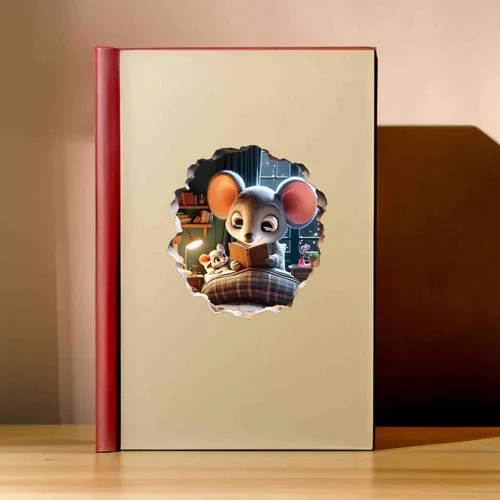 Miniatura 9 de Calcomanía de pared 3D con agujero de ratón - Calcomanía decorativa para pared de habitación de niños - Desmontable, se pega y se despega