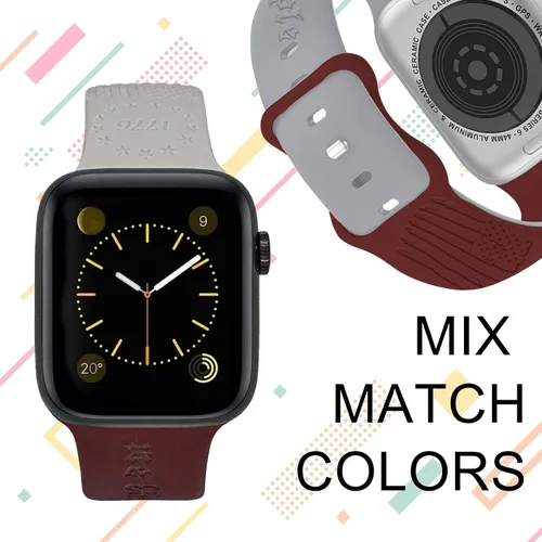 Miniatura 4 de 2 correas grabadas compatibles con Apple Watch Band 1.732 in 1.575 in 1.772 in, correa deportiva de silicona para mujeres y niñas, correa deportiva