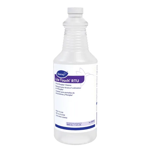 Diversey Lite Touch Crt y limpiador de plexiglás, botella de spray de 32 onzas, 12/cartón
