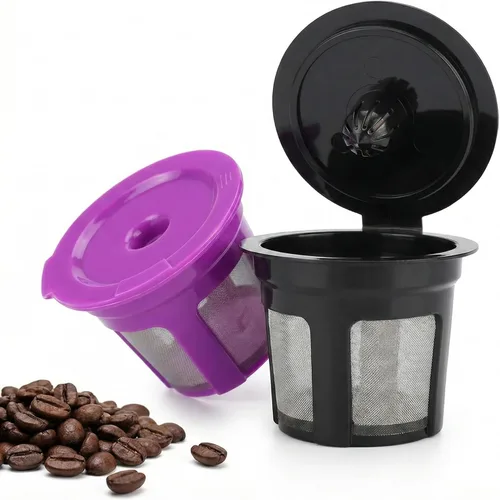 Miniatura 8 de Paquete de 4 tazas K reutilizables para cafeteras Keurig 2.0 y 1.0, cápsulas de café recargables universales compatibles con Keurig K-Mini, Duo