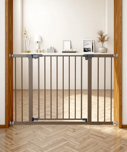 Miniatura 16 de Puerta de bebé de 29.5-40.5 pulgadas para escaleras, puerta para perros para puertas, puerta de seguridad de metal para bebés con cierre automático