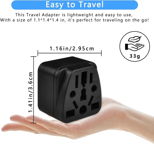 Miniatura 5 de Adaptador de enchufe de Reino Unido a EE. UU., adaptador de enchufe europeo a americano UE, Reino Unido, CN, AU, JP a Estados Unidos (tipo B)