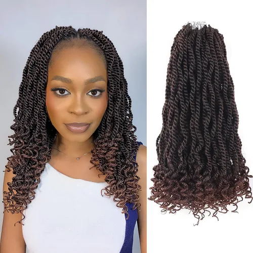 Miniatura 9 de Cabello rubio de ganchillo para mujeres negras, trenzas senegalesas onduladas de ganchillo de 12 pulgadas, trenzas kinky de ganchillo cortas 27613