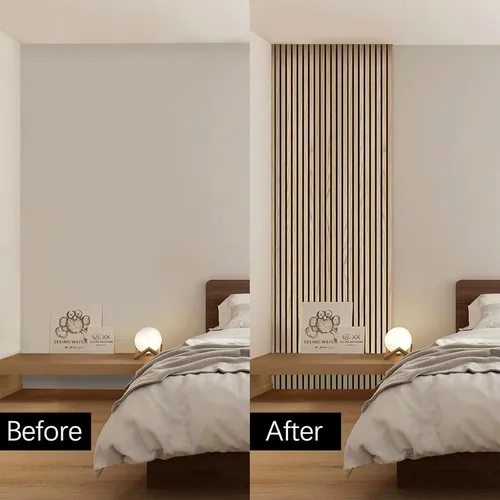 Miniatura 7 de Paneles de pared 3D para decoración de paredes interiores, paquete de 2 paneles de madera para pared, paneles acústicos de chapa de madera auténtica