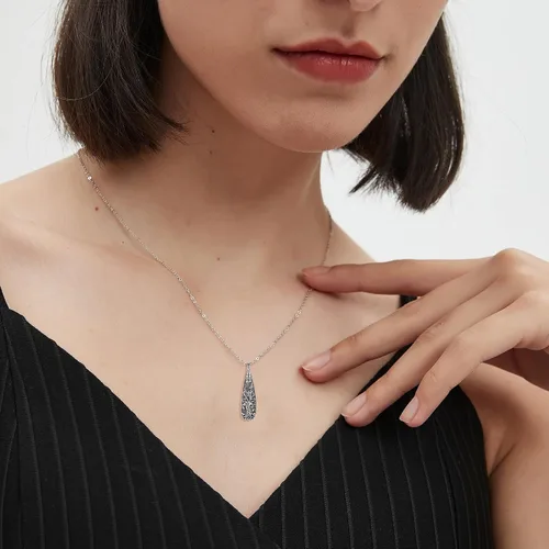Miniatura 77 de Collar con colgante de urna de cenizas de cremación y árbol de la vida para mujer, plata de ley US1