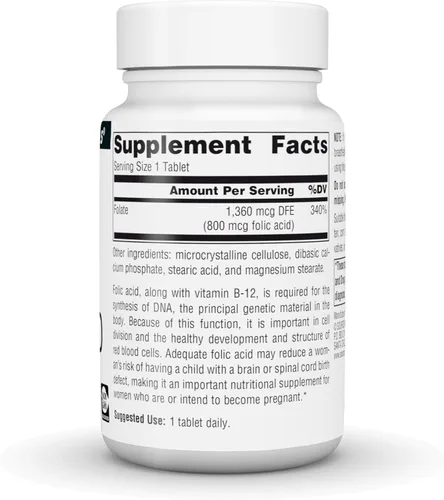 Miniatura 3 de SOURCE NATURALS Tableta de ácido fólico de 800 Mcg, 200