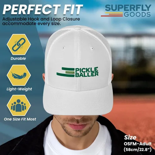 Miniatura 2 de Super Fly Goods Sombrero de pickleball retro, regalos de pickleball accesorios de pickleball sombreros de pickleball para hombres y mujeres