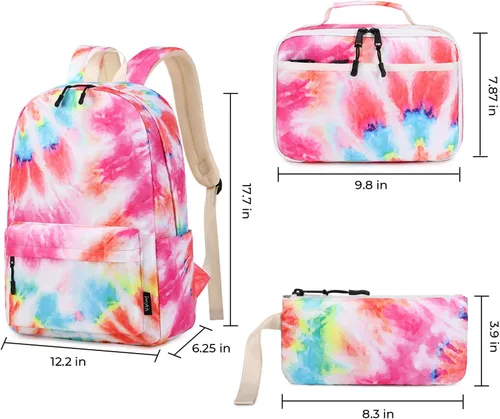 Miniatura 2 de Imyth Backpack for Teen Girls School Gift Bookbag Lunch Box Pencil Bag 3 in 1 Set