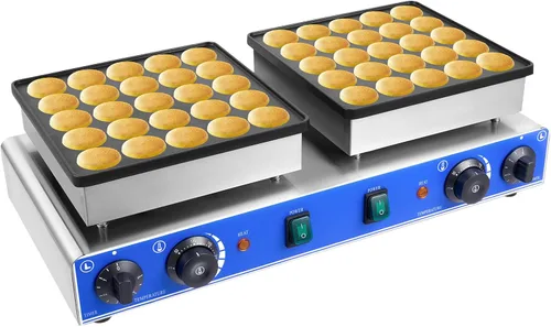 Máquina eléctrica holandesa para hacer panqueques, 50 unidades de 1700 W, máquina comercial antiadherente para hacer gofres, mini panqueques de 1.6