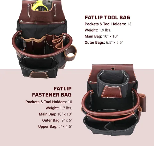 Miniatura 4 de Occidental Leather FatLip - Juego de bolsas para herramientas, tamaño XL, 25 bolsillos y soportes para herramientas, fabricado en Estados Unidos