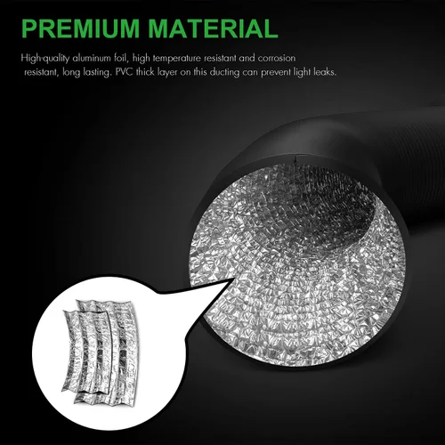 Miniatura 2 de iPower Manguera de ventilación flexible de conducto de aluminio de 3 pulgadas y 8 pies con protección de 4 capas para secadora para calefacción