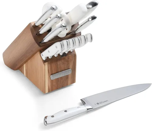 Miniatura 8 de Sabatier - Juego de 15 piezas de cuchillos forjados con triple remache, cuchillos de cocina de acero inoxidable de alto carbono, juego de cuchillos