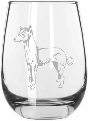 Miniatura 38 de Sakhalin Husky Dog - Copa de vino grabada personalizada de 15.25 onzas sin tallo