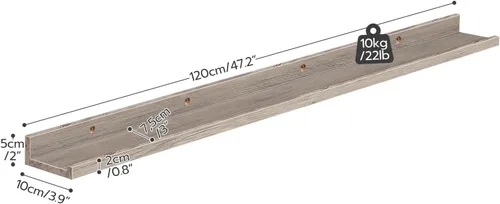Miniatura 3 de HOOBRO - Estantes flotantes, juego de 3, estante colgante de 35.4 pulgadas con borde elevado y soportes invisibles, para baño, dormitorio, cocina