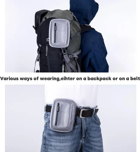 Miniatura 6 de WILD HEART Bolsa pequeña hermética e impermeable para medicamentos/teléfono/bolso de monedero - colgar en la cintura (gris), Gris, Deportes acuáticos