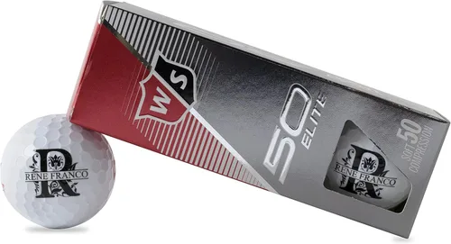 Miniatura 12 de Pelotas de golf personalizadas, manga de 3 pelotas de golf Wilson Staff Elite, diseños de monograma personalizados para añadir tu nombre e iniciales