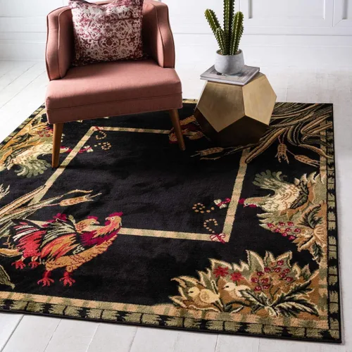 Miniatura 23 de Unique Loom Barnyard Collection - Alfombra de área de granja (2 pies x 3 pies 1 pulgada, rectangular, crema/negro)