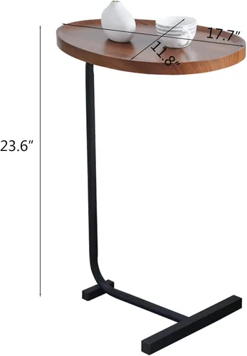 Miniatura 3 de 2PCS C Shaped Side Table Sofa Table, Small End Tables for Living Room,Modern Night Stand for Bedroom (Brown)