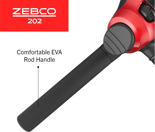 Miniatura 5 de Zebco Zebco 202 Spincast Reel and Fishing Rod Combo, Pre-Spooled with 10-Pound Cajun Line, Includes Tackle Kit Negro/Rojo