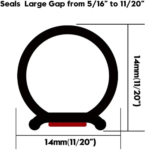 Miniatura 2 de Tira de sellado de 19.7 pies de largo para puertas/ventanas, sellos de respaldo autoadhesivos, gran espacio (de 5/16 pulgadas a 11/20 pulgadas)