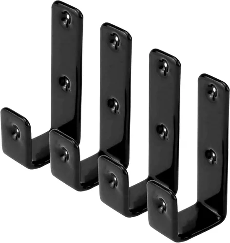 Coshar Soporte de gancho resistente recubierto de acero inoxidable con ganchos en J de 1 pulgada para litera interior de 1 pulgada, accesorios de