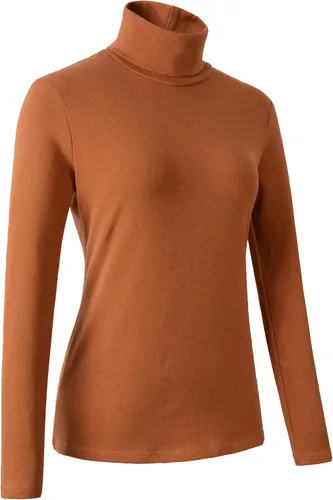 Miniatura 3 de HieasyFit suéter básico de cuello alto de algodón suave para mujer